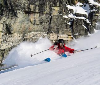 Mike Douglas skiing Whistler